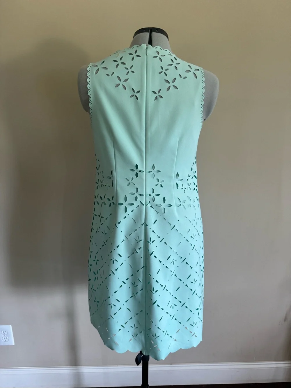 J. Crew Sleeveless Mint Cutout Shift Dress - size 12